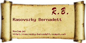 Rasovszky Bernadett névjegykártya